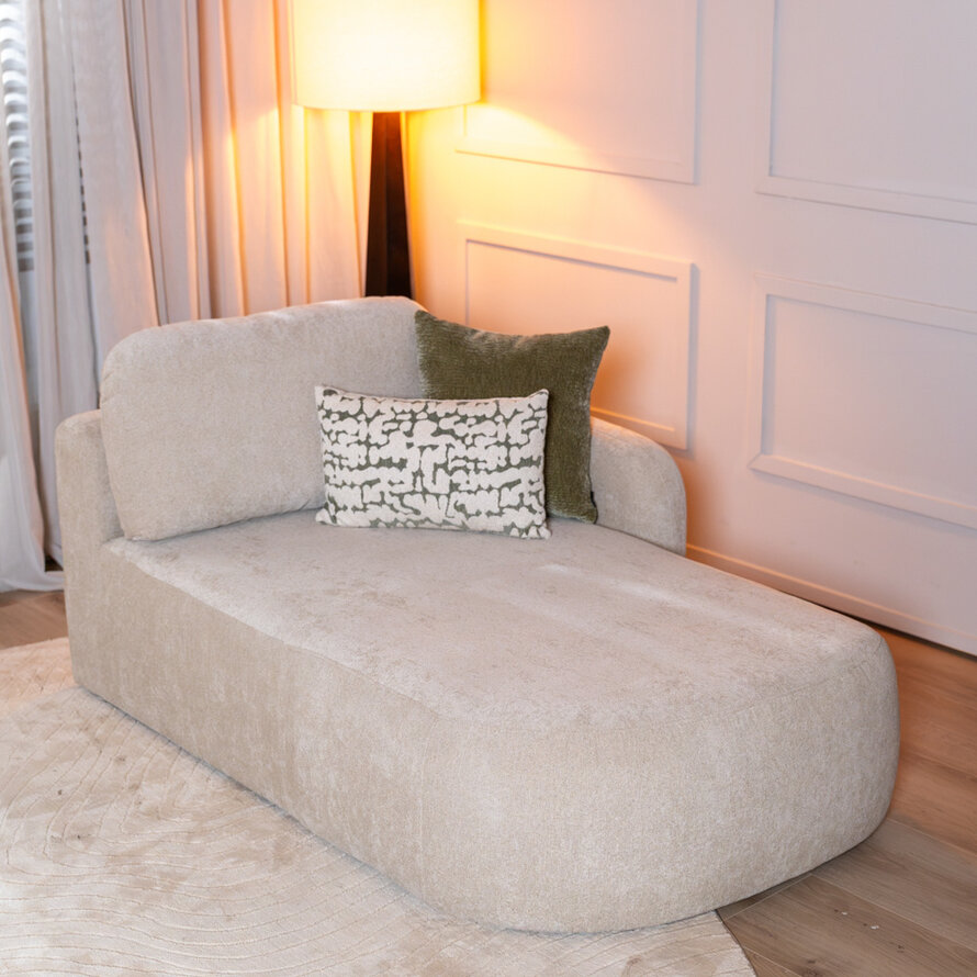 Chaise longue Vienna chenille beige rechts