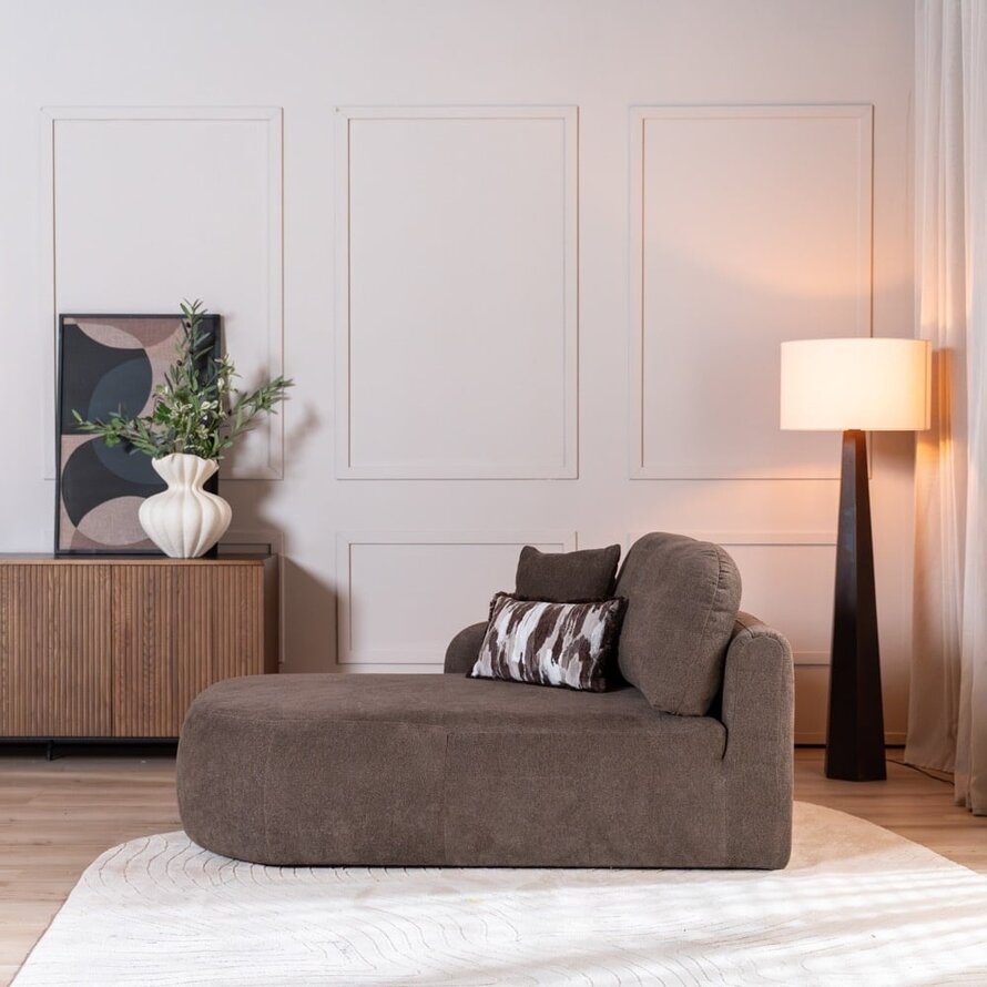 Chaise longue Vienna chenille bruin links