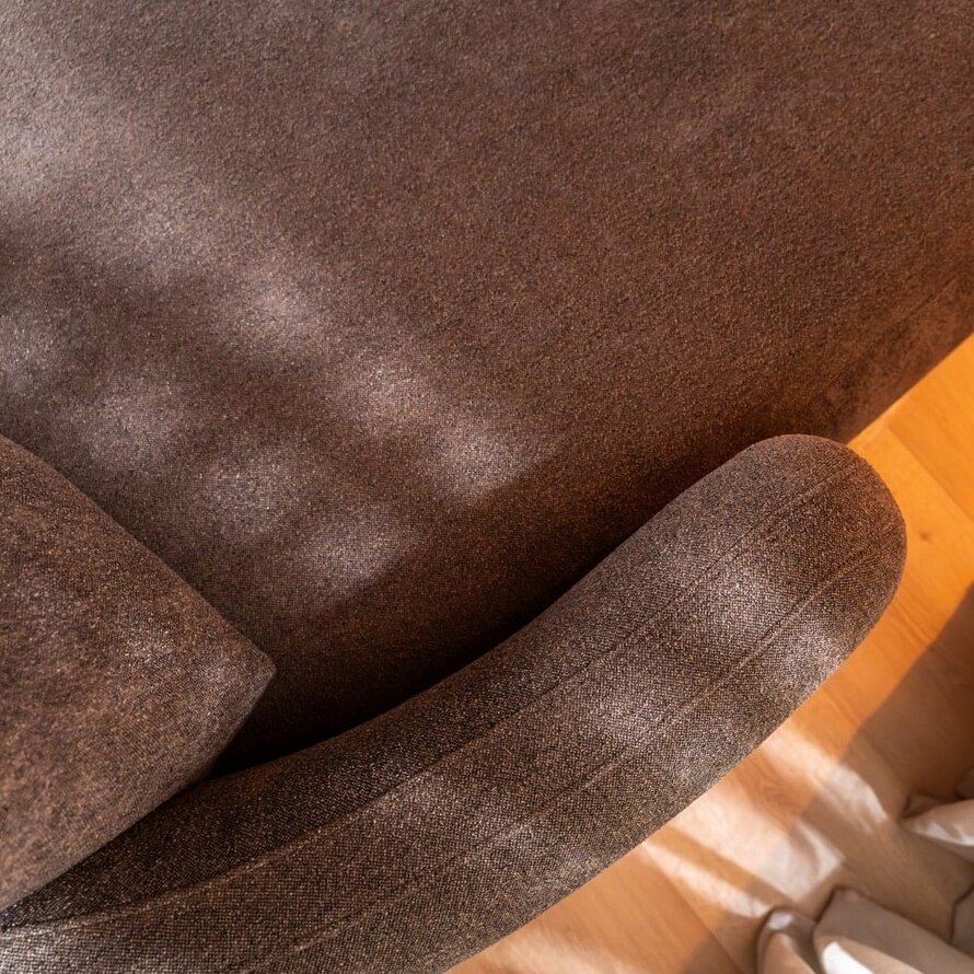 Chaise longue Vienna chenille bruin links