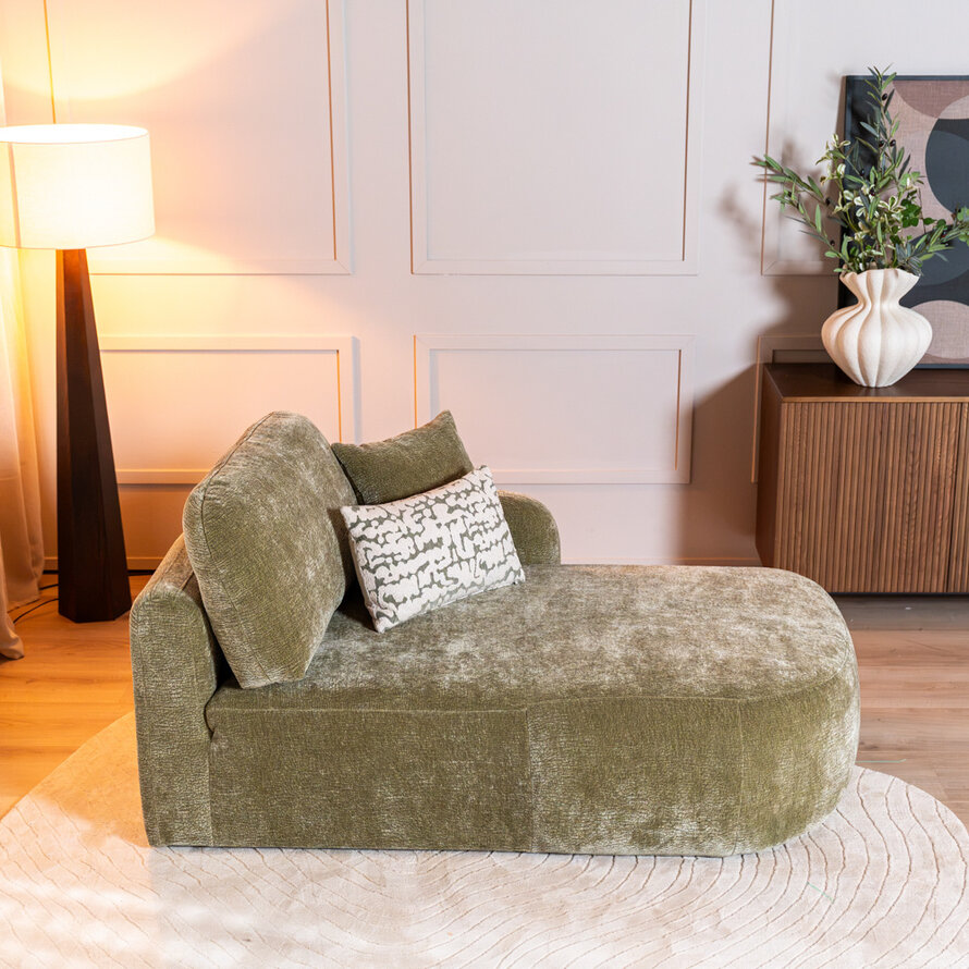 Chaise longue Vienna chenille groen rechts