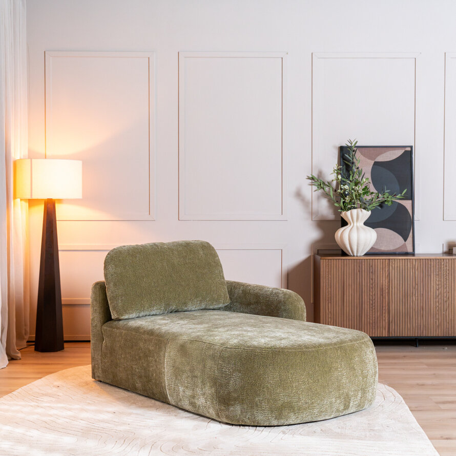 Chaise longue Vienna chenille groen rechts