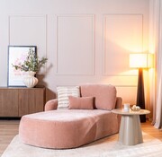 Bronx71 Chaise longue Vienna chenille roze links