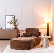 Bronx71 Chaise longue Vienna chenille chocolate brown links