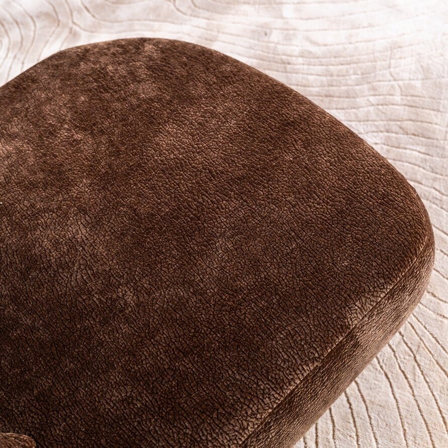 Chaise longue Vienna chenille chocolate brown links