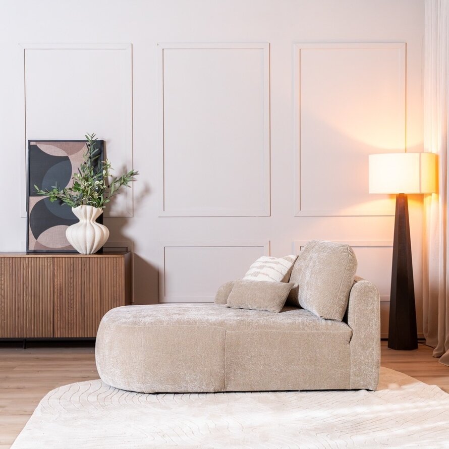 Chaise longue Vienna chenille taupe links