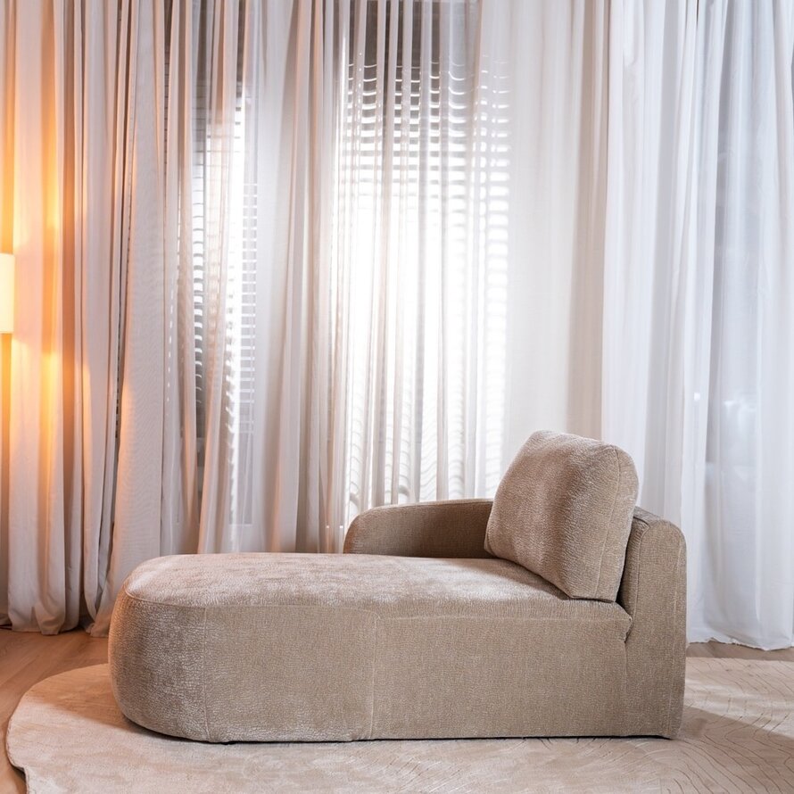 Chaise longue Vienna chenille taupe links