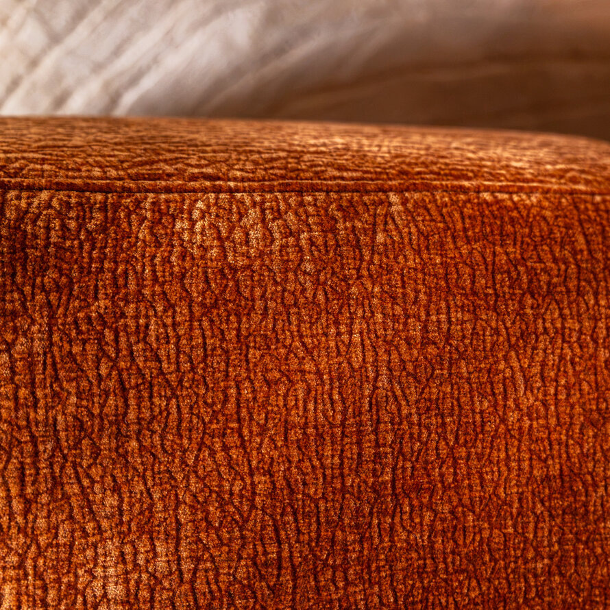 Chaise longue Vienna chenille terracotta rechts
