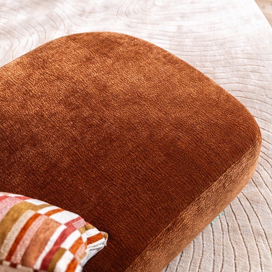 Chaise longue Vienna chenille terracotta links