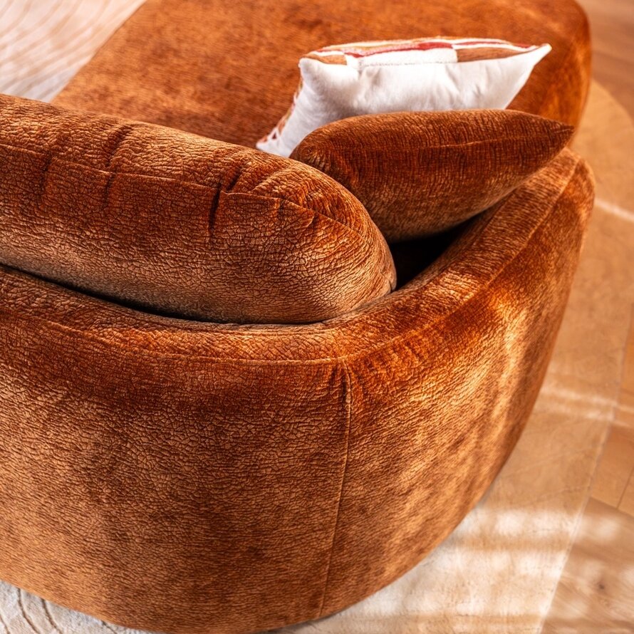 Chaise longue Vienna chenille terracotta links