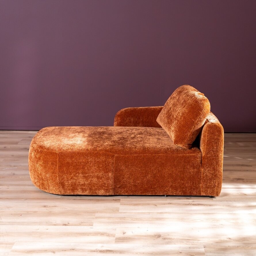 Chaise longue Vienna chenille terracotta links