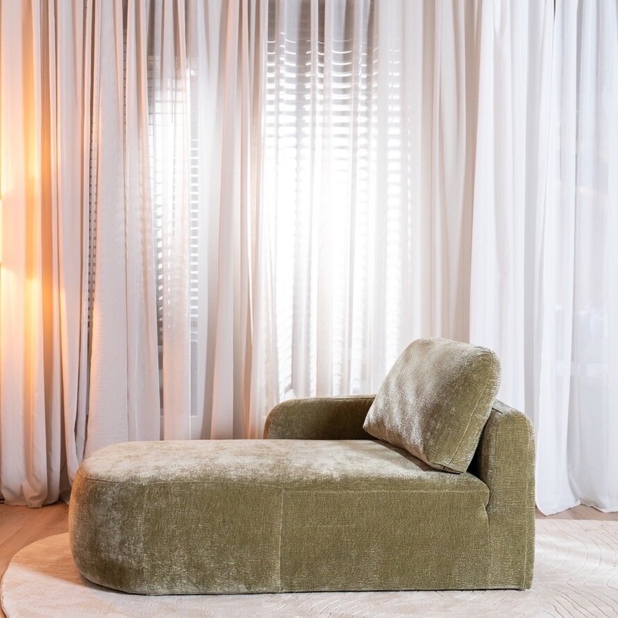 Chaise longue Vienna chenille groen links