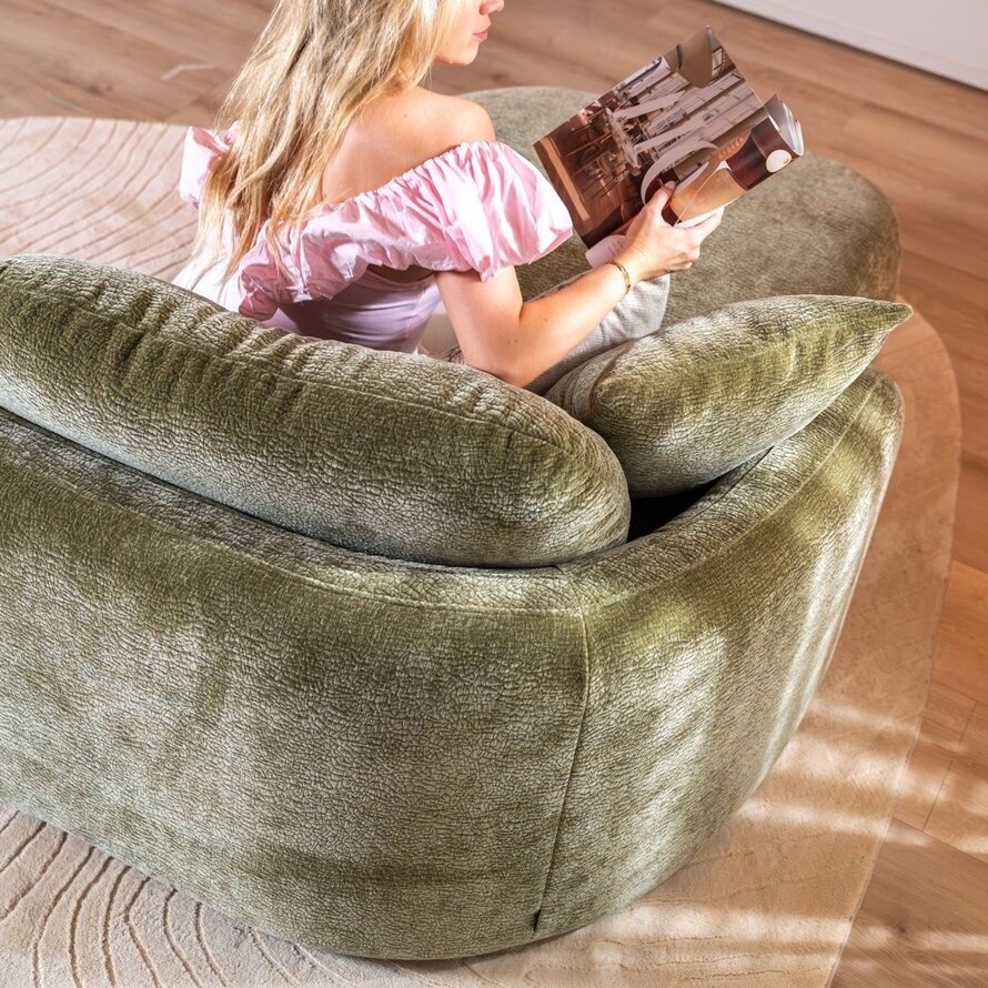 Chaise longue Vienna chenille groen links