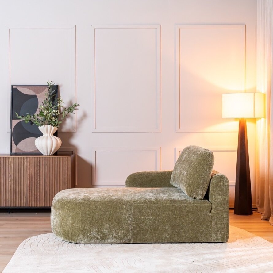 Chaise longue Vienna chenille groen links
