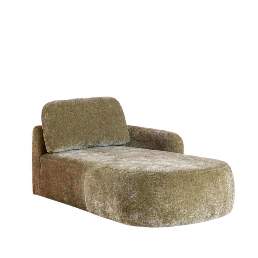 Chaise longue Vienna chenille groen rechts