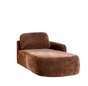Bronx71 Chaise longue Vienna chenille chocolate brown rechts