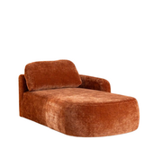 Bronx71 Chaise longue Vienna chenille terracotta rechts