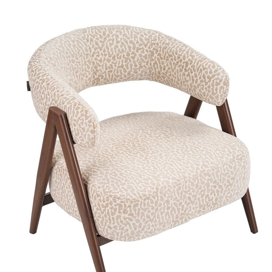 Fauteuil Yasmin leopard taupe