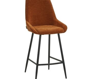 Bronx71 Barkruk Lynn velvet oker 71 cm
