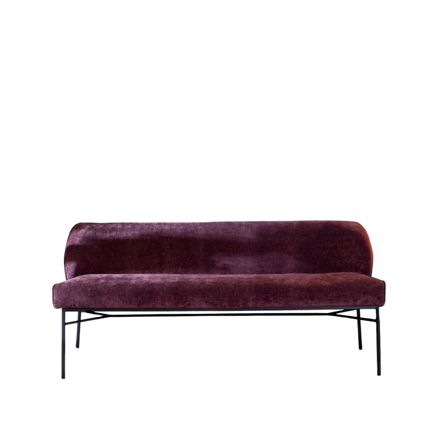 Eetkamerbank Momo chenille paars 185 cm