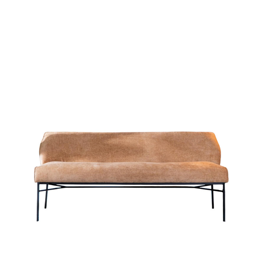 Eetkamerbank Momo chenille peach 220 cm
