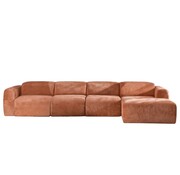Bronx71 Hoekbank Maine XL gemêleerde stof terracotta rechts