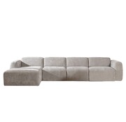 Bronx71 Hoekbank links Maine XL gemêleerde stof taupe