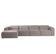 Bronx71 Hoekbank links Maine XL bouclé stof bruin/grijs