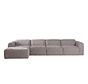 Hoekbank links Maine XL bouclé stof bruin/grijs