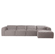 Bronx71 Hoekbank links Maine XL bouclé stof bruin/grijs