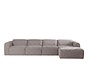 Hoekbank links Maine XL bouclé stof bruin/grijs