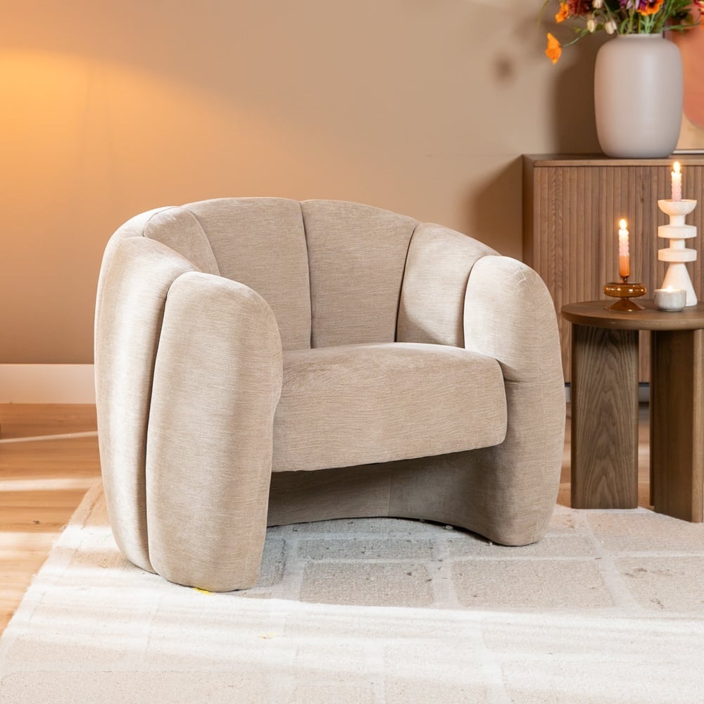 Bronx71 Fauteuil Lois velvet beige, foto 3 van 6