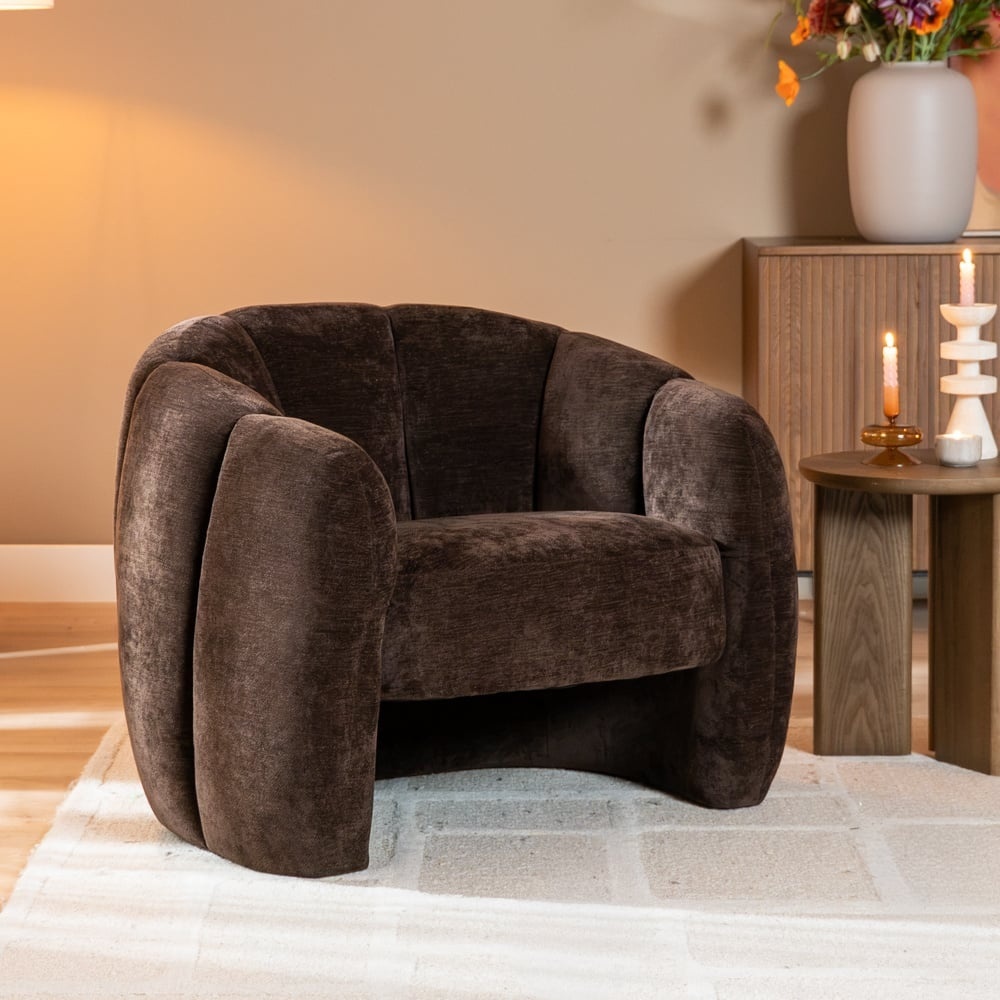 Bronx71 Fauteuil Lois velvet bruin, foto 3 van 6