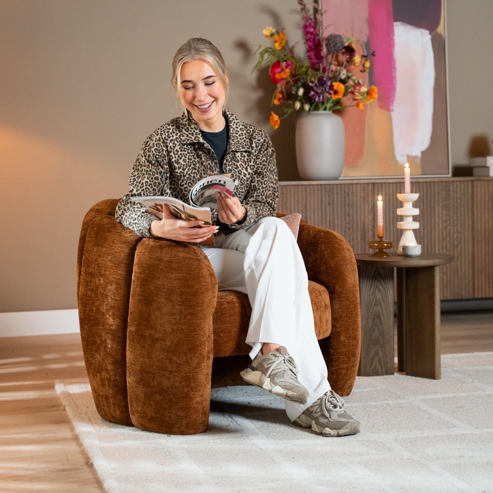 Bronx71 Fauteuil Lois velvet oker, foto 4 van 6