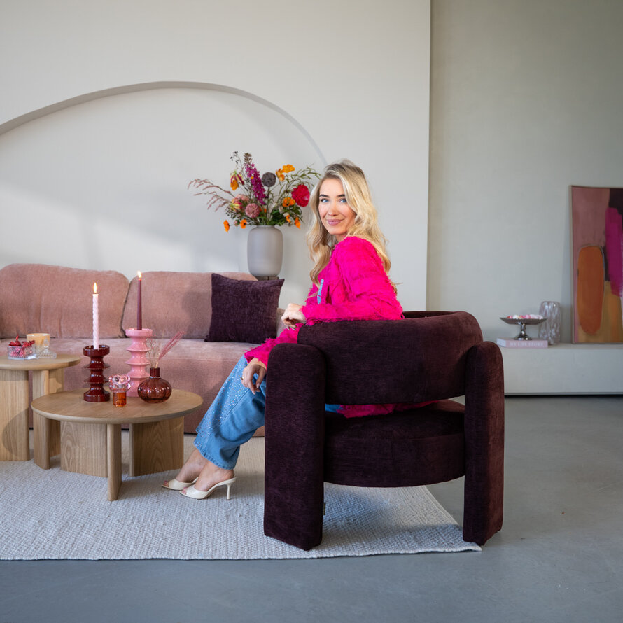 Fauteuil Jolie velvet paars