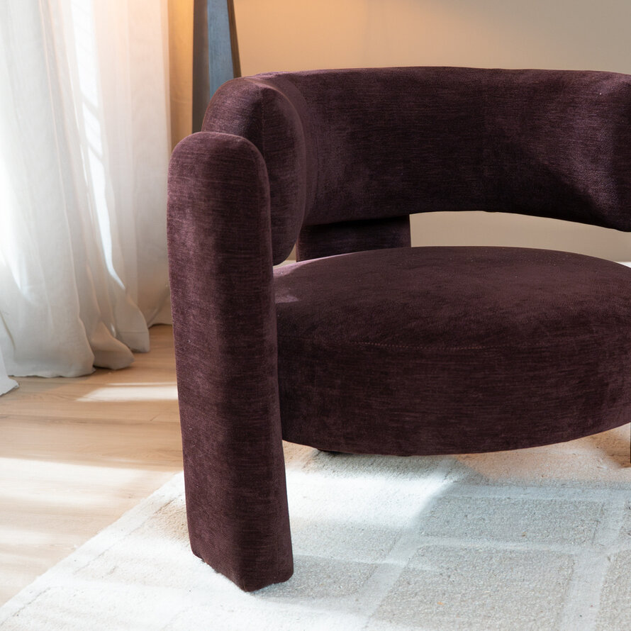 Fauteuil Jolie velvet paars
