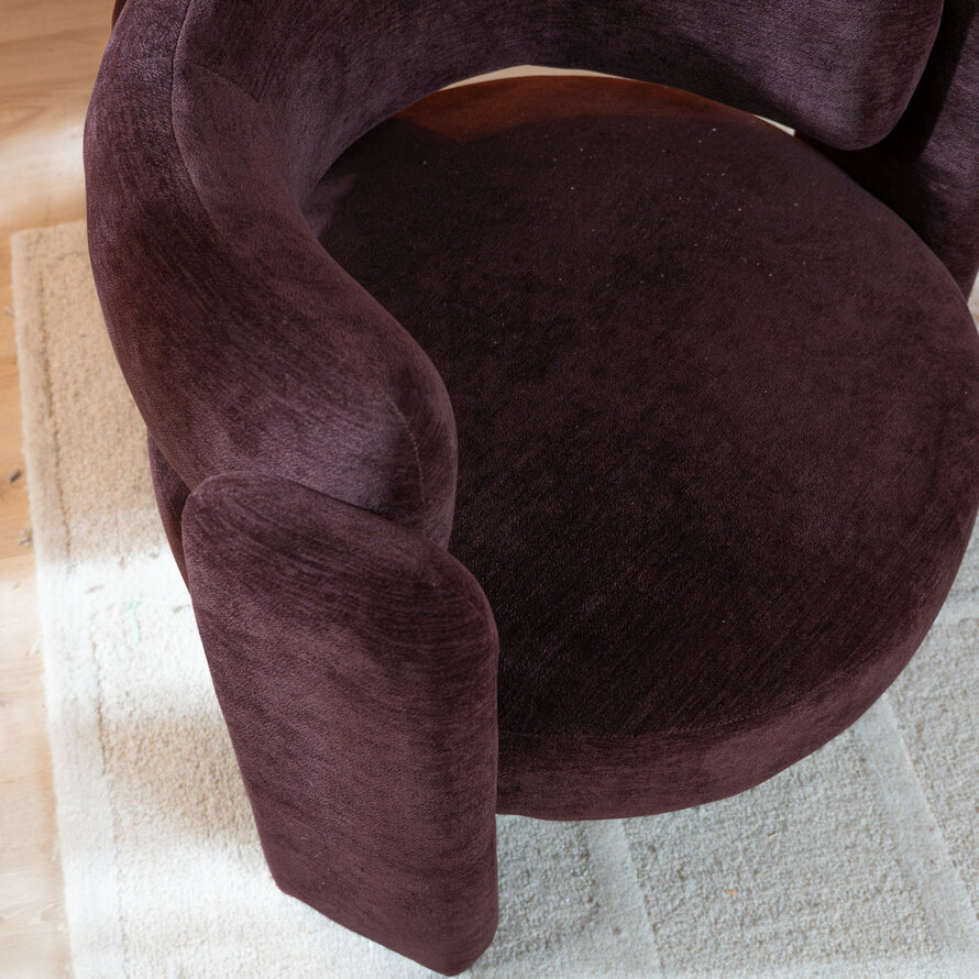 Fauteuil Jolie velvet paars