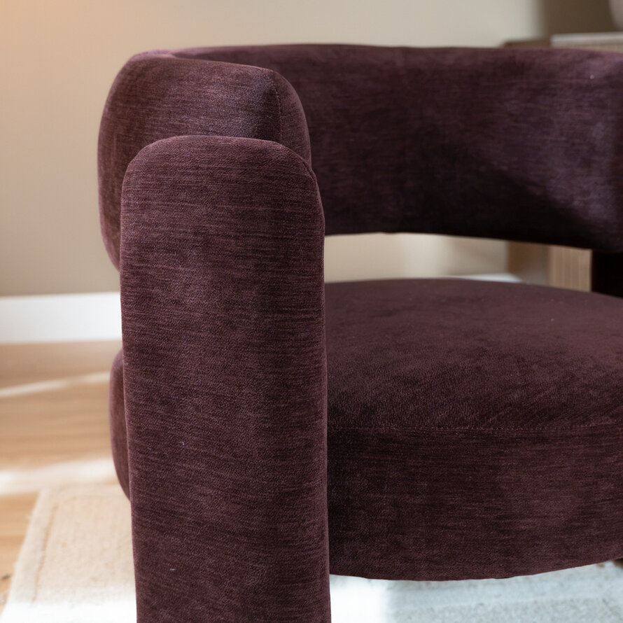 Fauteuil Jolie velvet paars