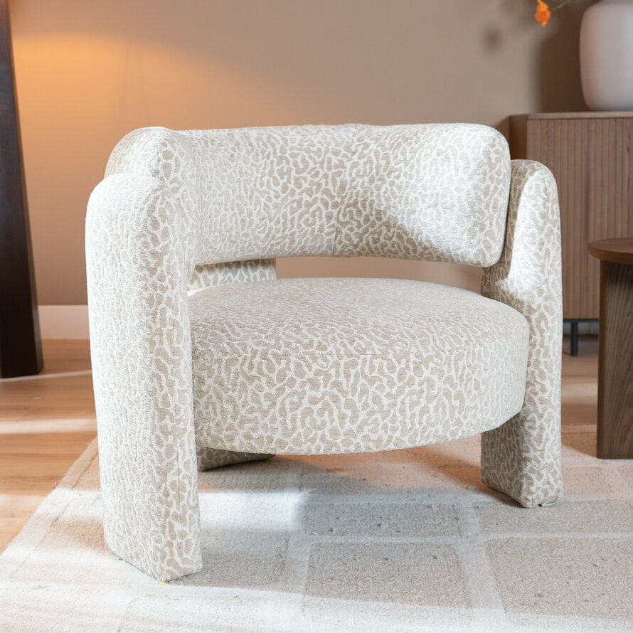 Fauteuil Jolie taupe leopard
