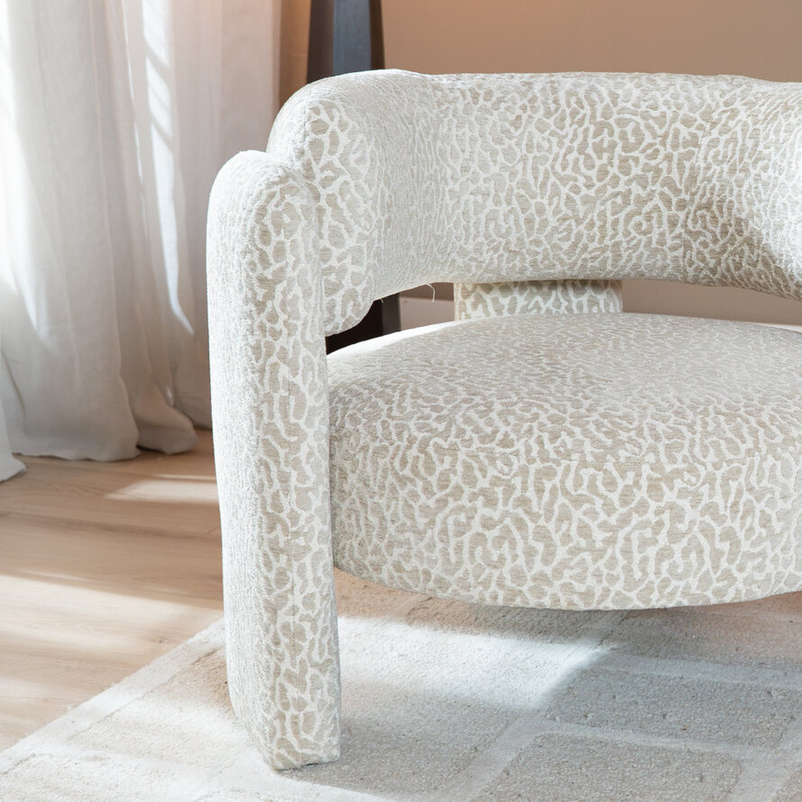 Fauteuil Jolie taupe leopard
