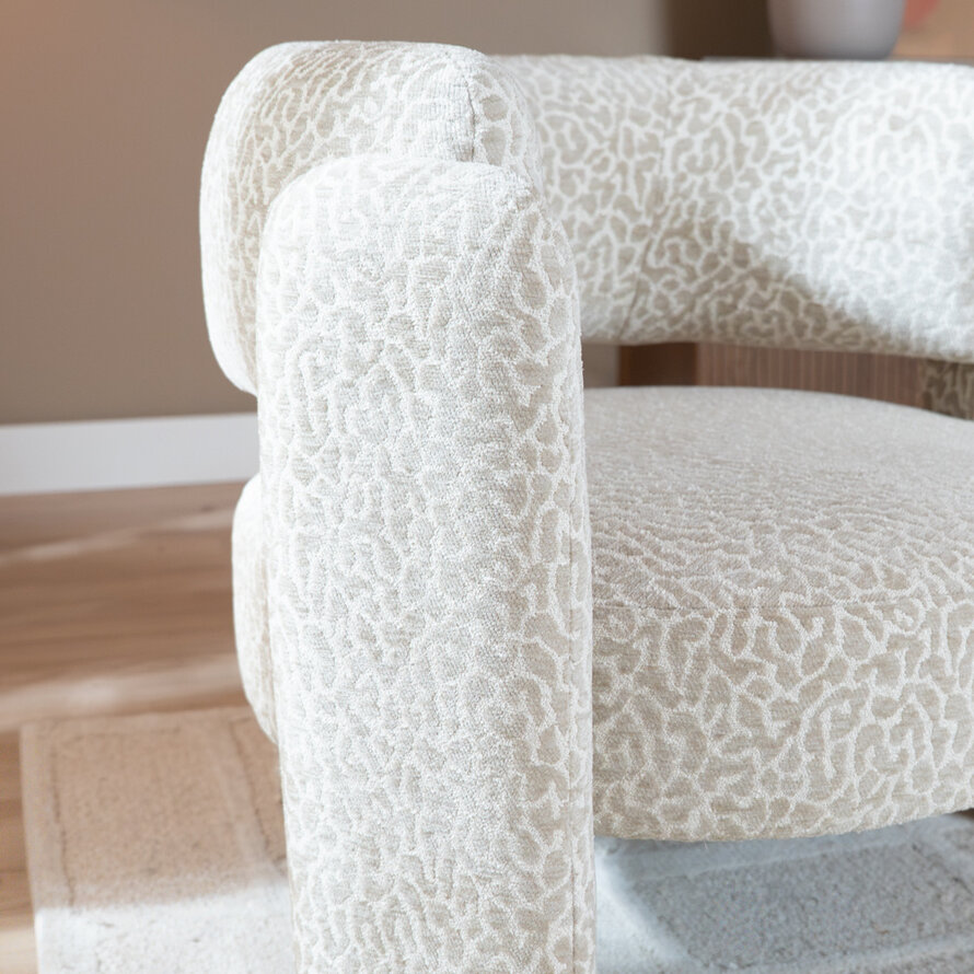 Fauteuil Jolie taupe leopard
