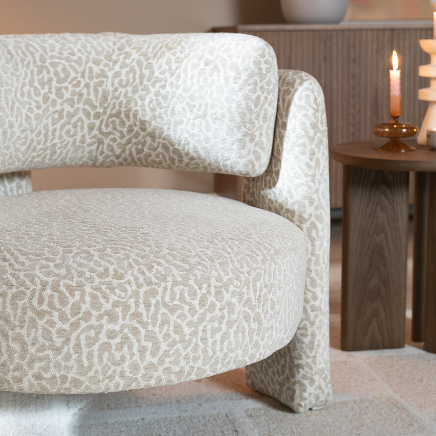 Fauteuil Jolie taupe leopard