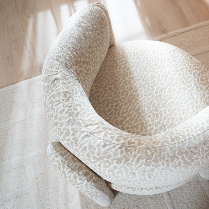 Fauteuil Jolie taupe leopard