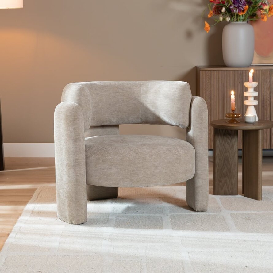 Fauteuil Jolie velvet beige