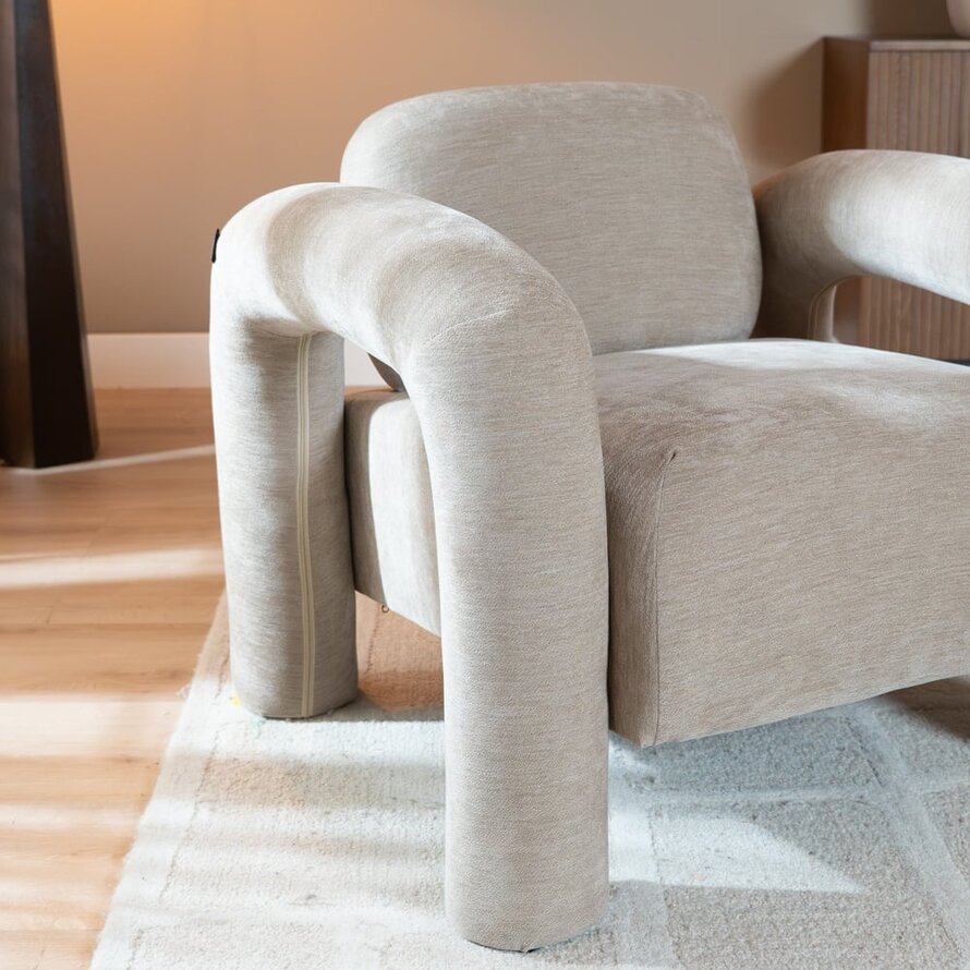 Fauteuil Tess velvet beige