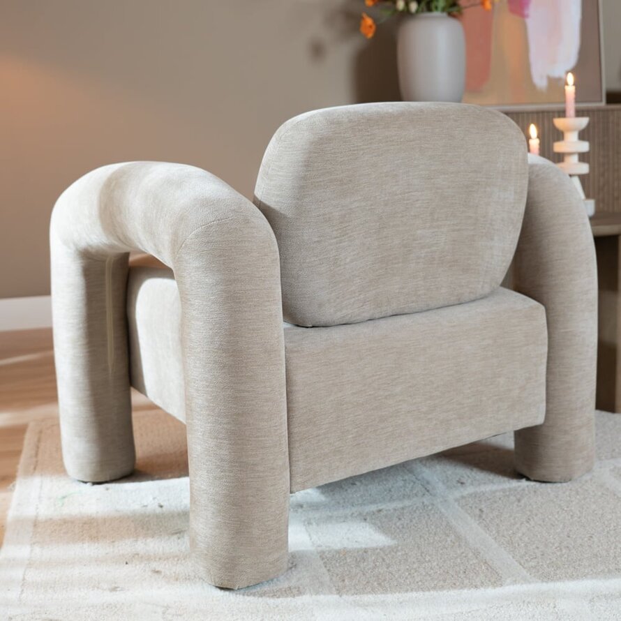 Fauteuil Tess velvet beige