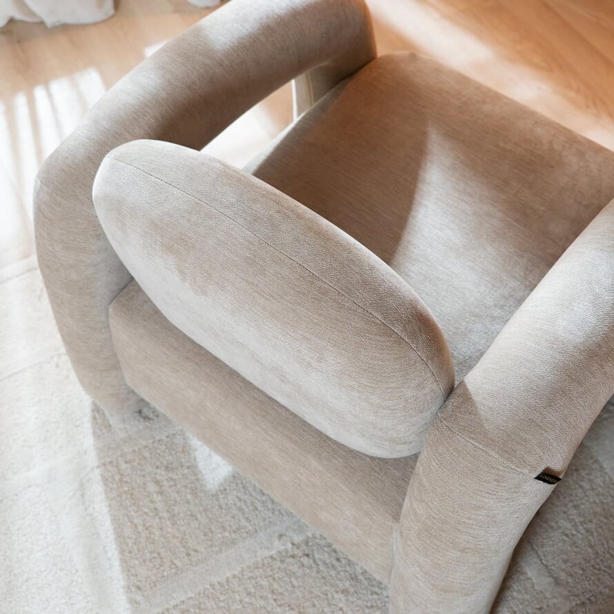 Fauteuil Tess velvet beige