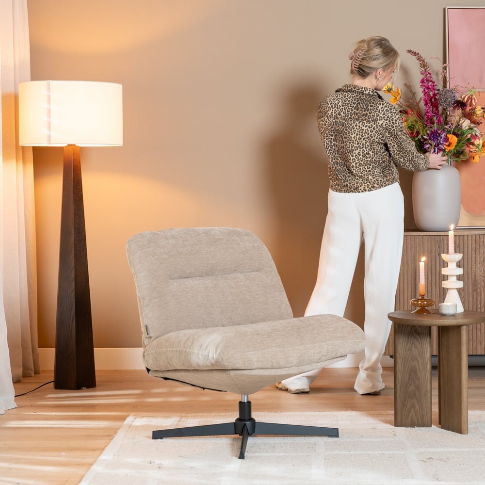 Bronx71 Fauteuil Sara draaibaar velvet beige, foto 2 van 6