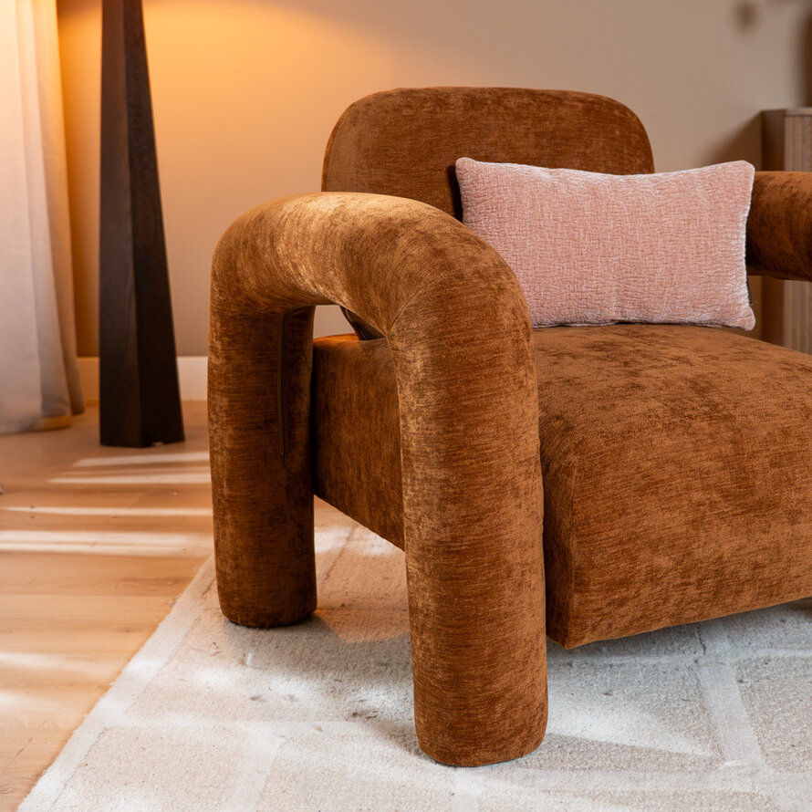 Fauteuil Tess velvet oker