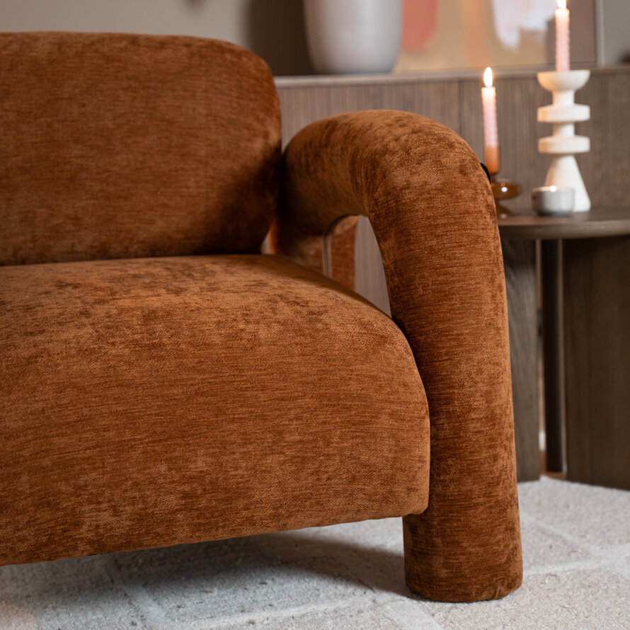 Fauteuil Tess velvet oker