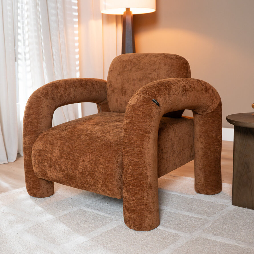 Fauteuil Tess velvet oker